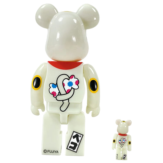 Peko-chan Be@rbrick (Bearbrick) 400% and 100% Maneki Neko Glow in the Dark