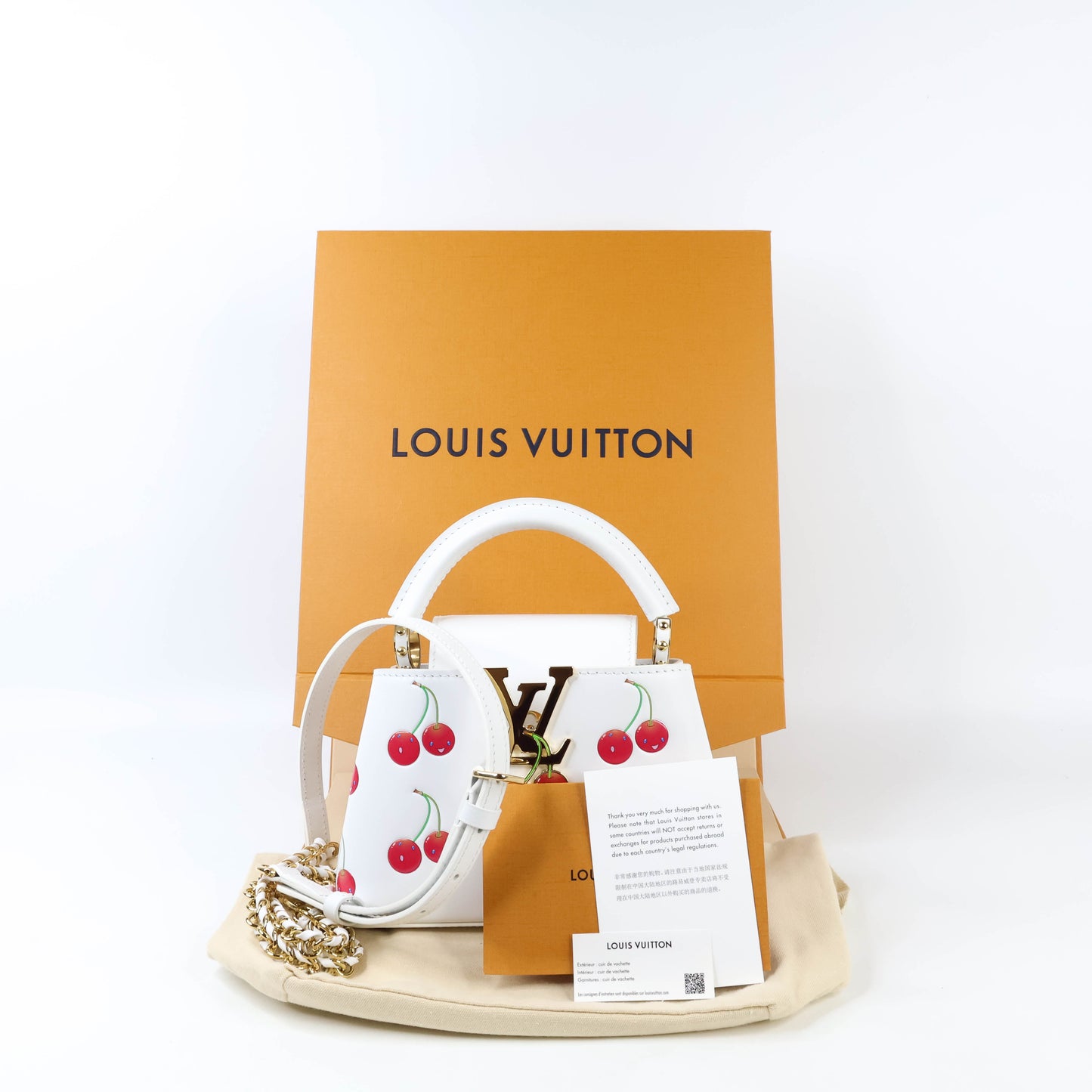 Louis Vuitton x TM Capucines Mini White Cherry