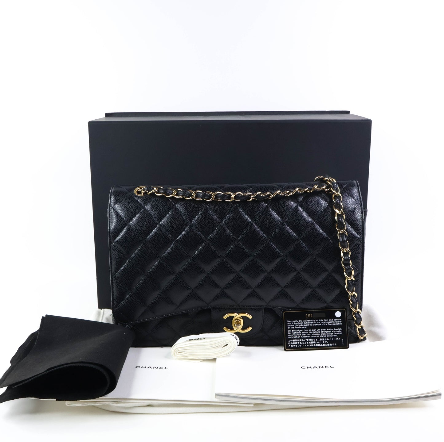 Chanel Classic Maxi Black Caviar GHW