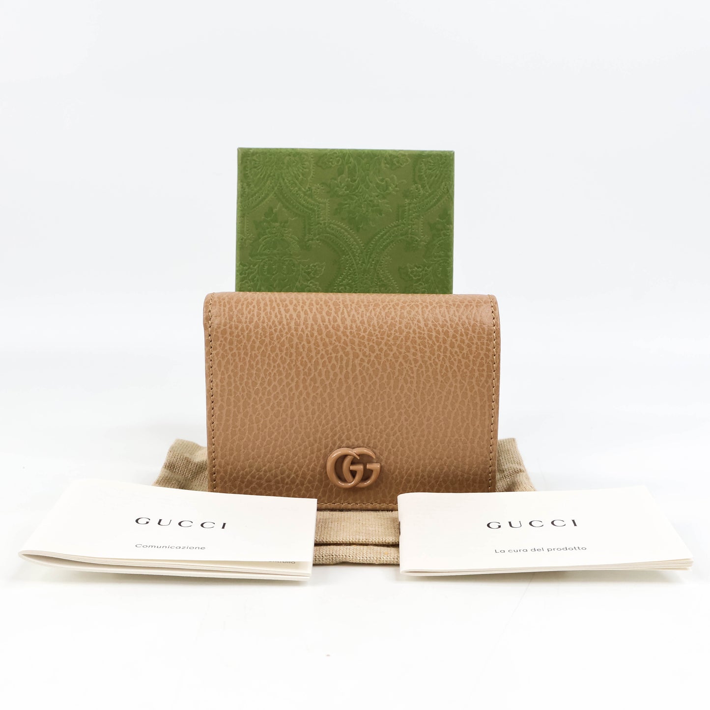 Gucci Marmont Compact Wallet Beige