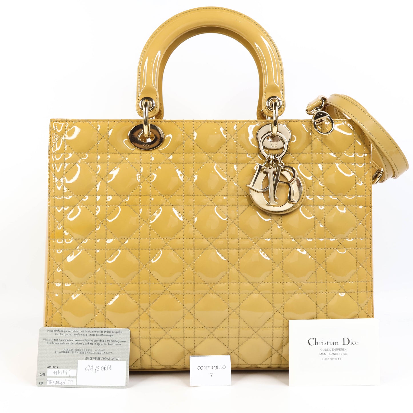 Christian Dior Lady Large Beige Patent SHW