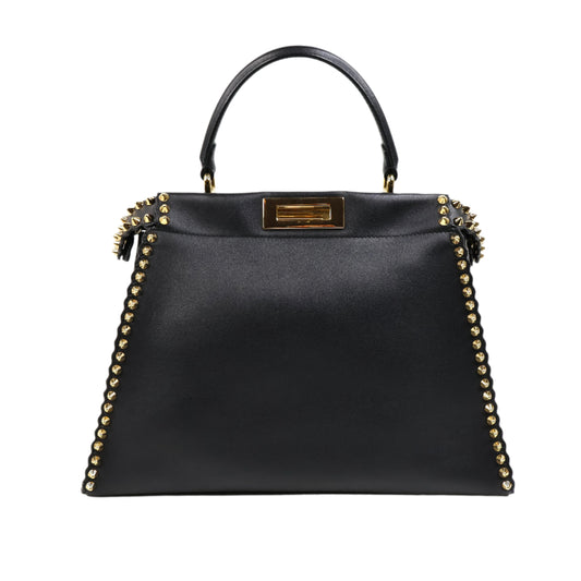 Fendi Peekaboo Medium Black Stud Gold