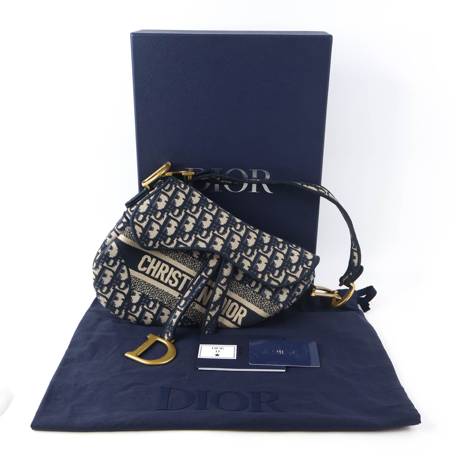 Christian Dior Saddle Medium Oblique Navy