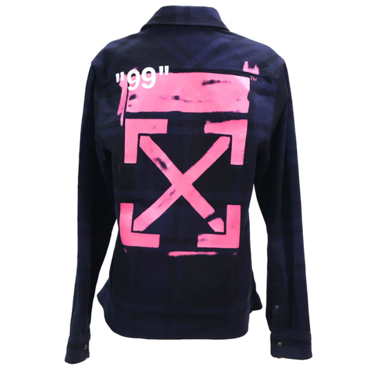 OFF-WHITE Stencil Flannel Shirt Black/Blue