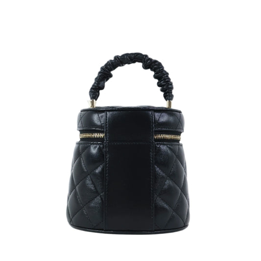 Chanel Vanity Top Handle Black Lamb GHW