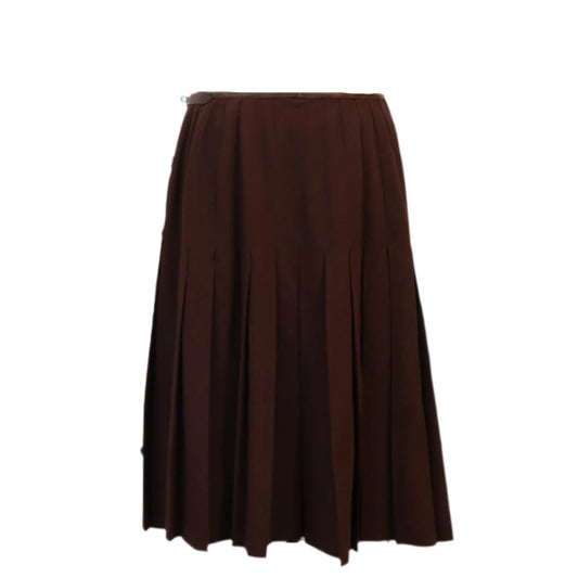 Hermes Kelly Skirt Brown