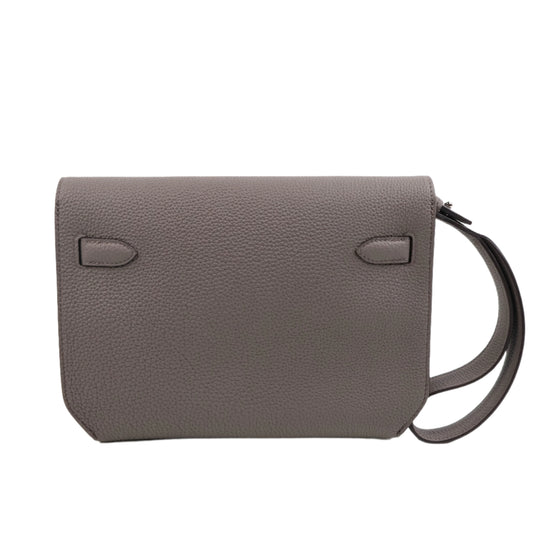 Hermes Kelly Depechs 25 Pouch Etain Togo PHW