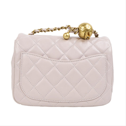 Chanel Classic 7" Adjustable Mini Square Lamb Purple