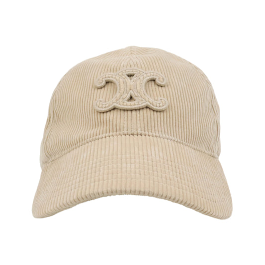 Celine Baseball Cap Cordury Triomphe Beige S