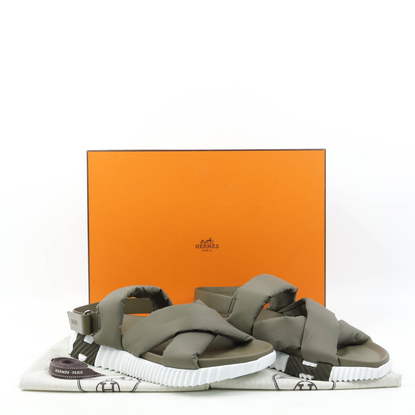 Hermes Electric Sandals Khaki 43