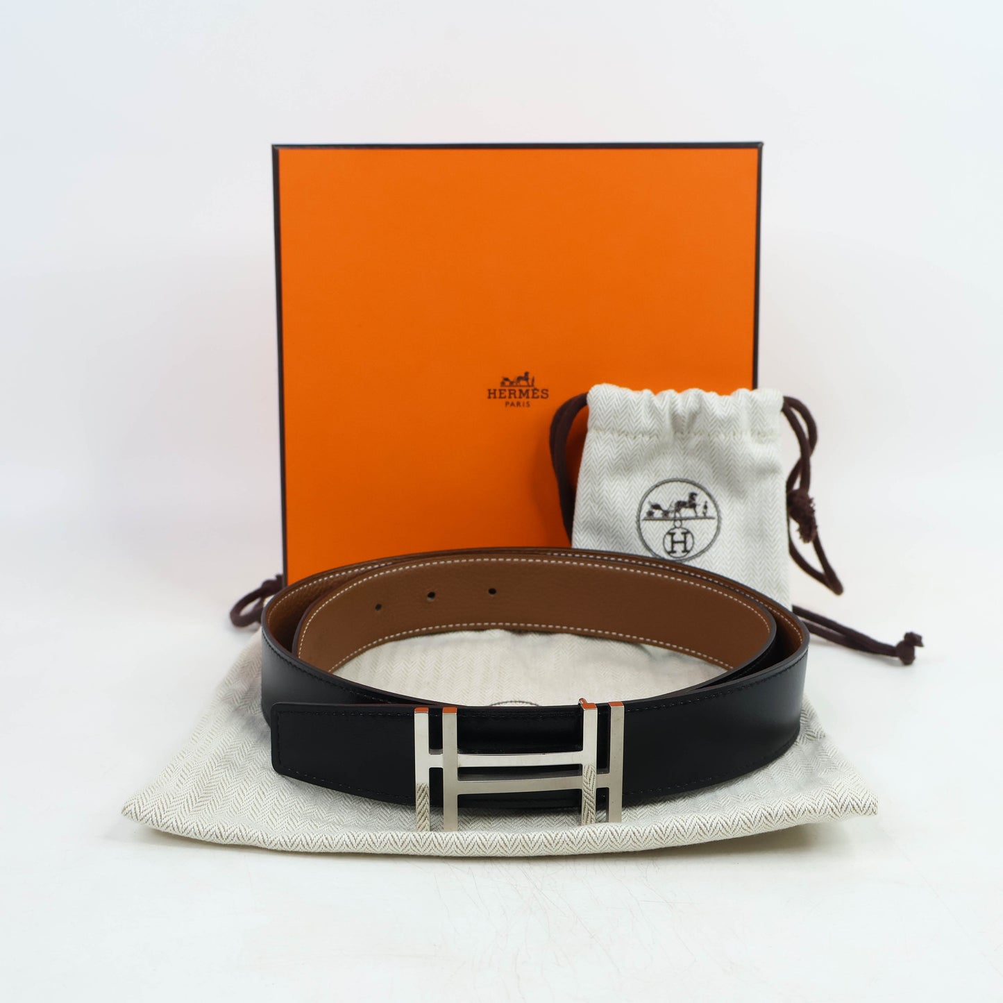 Hermes Belt Black/Gold PHW
