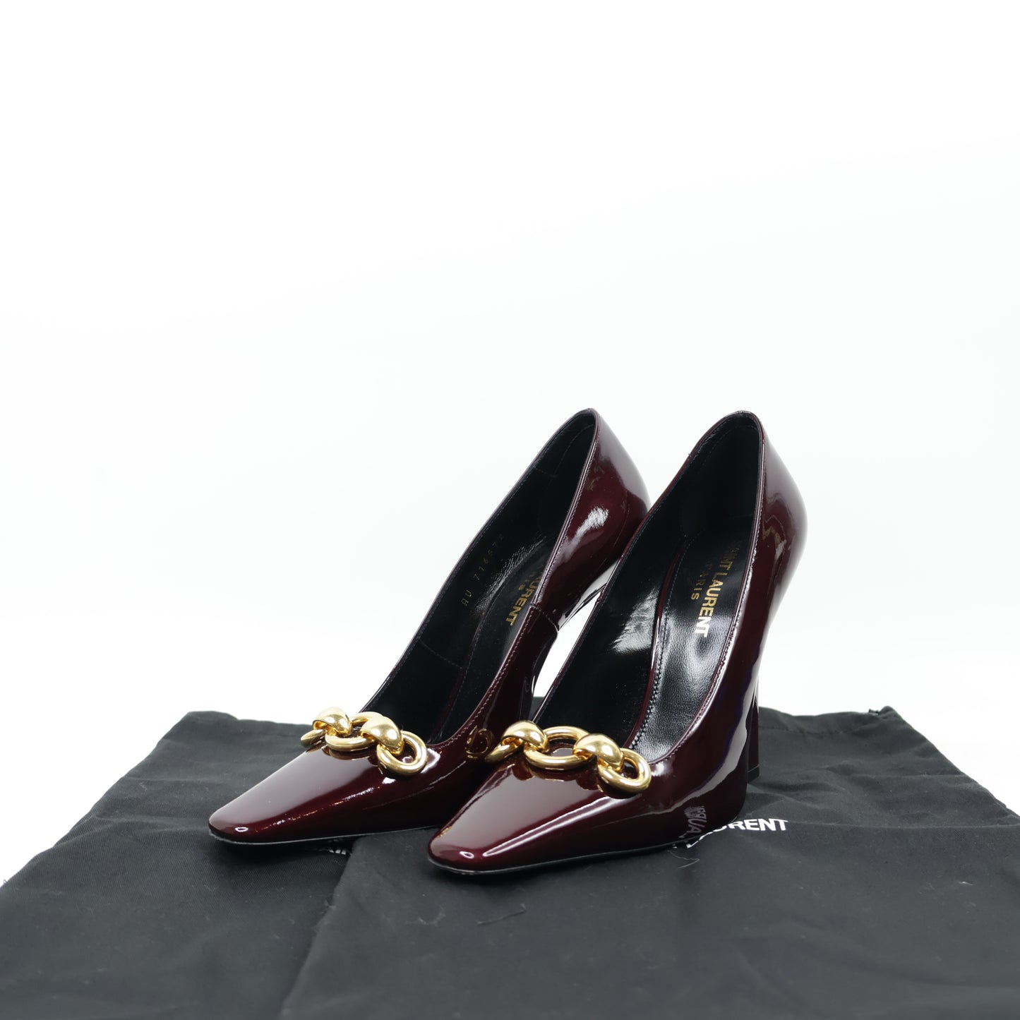 Saint Laurent Pumps Burgundy Patent 36