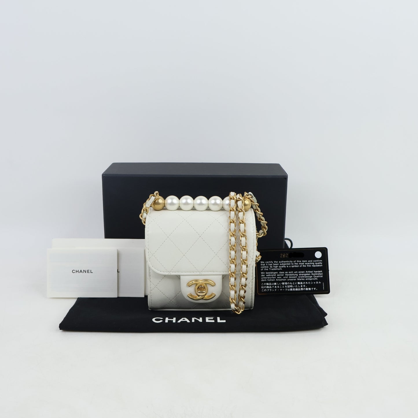 Chanel Mini Flap Bag White Pearls