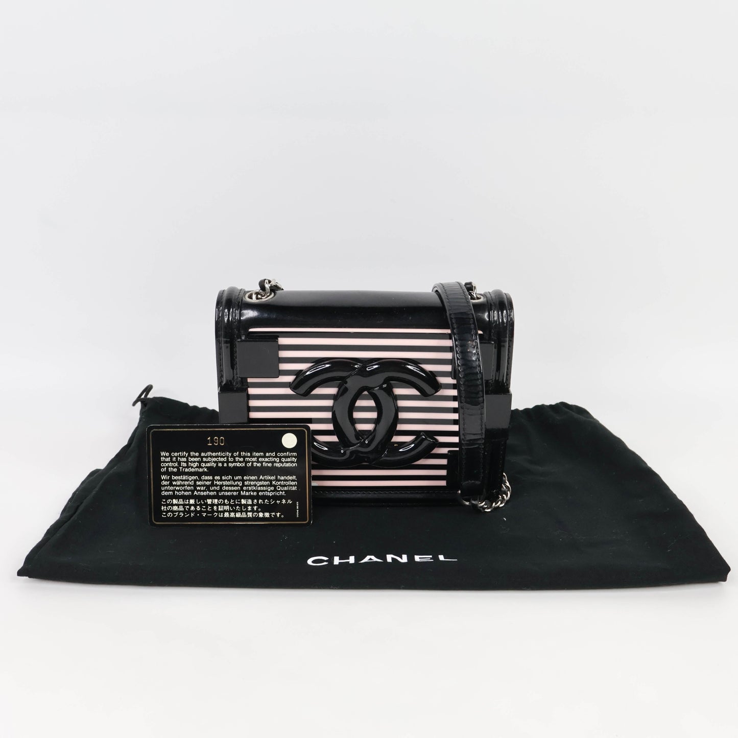 Chanel Boy Brick Flap Bag Plexiglass Black Pink