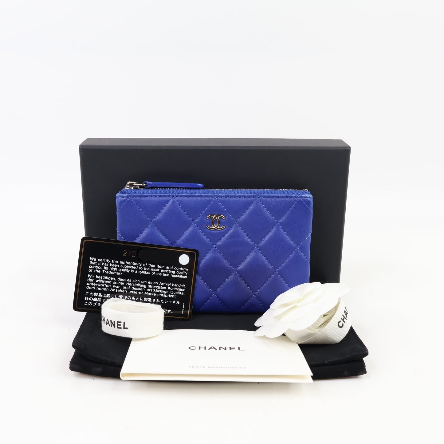 Chanel O Case Blue Lamb