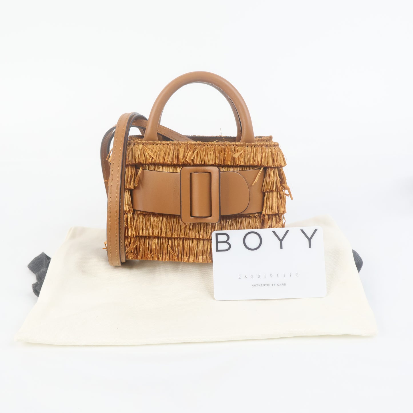 Boyy Bobby Mini Raffia Woven Brown