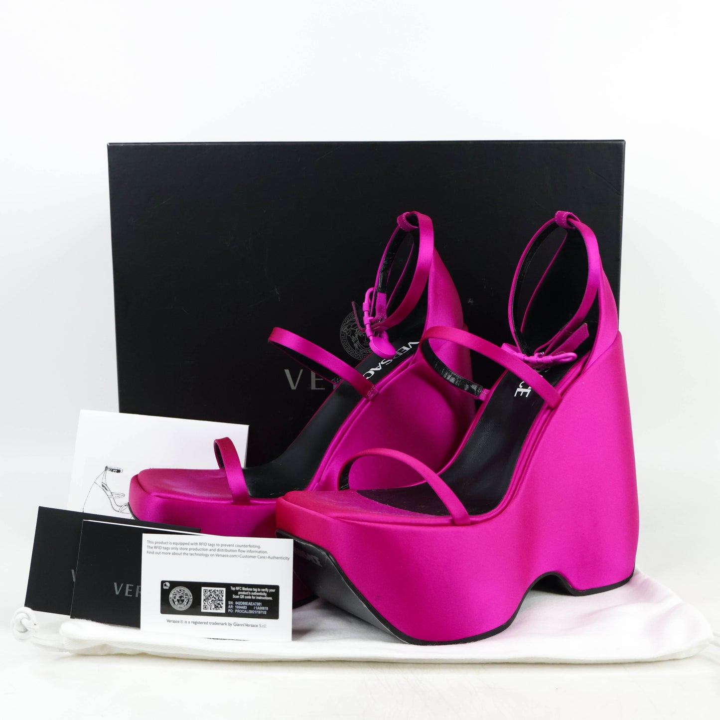 Versace Wedge Pink Satin 38