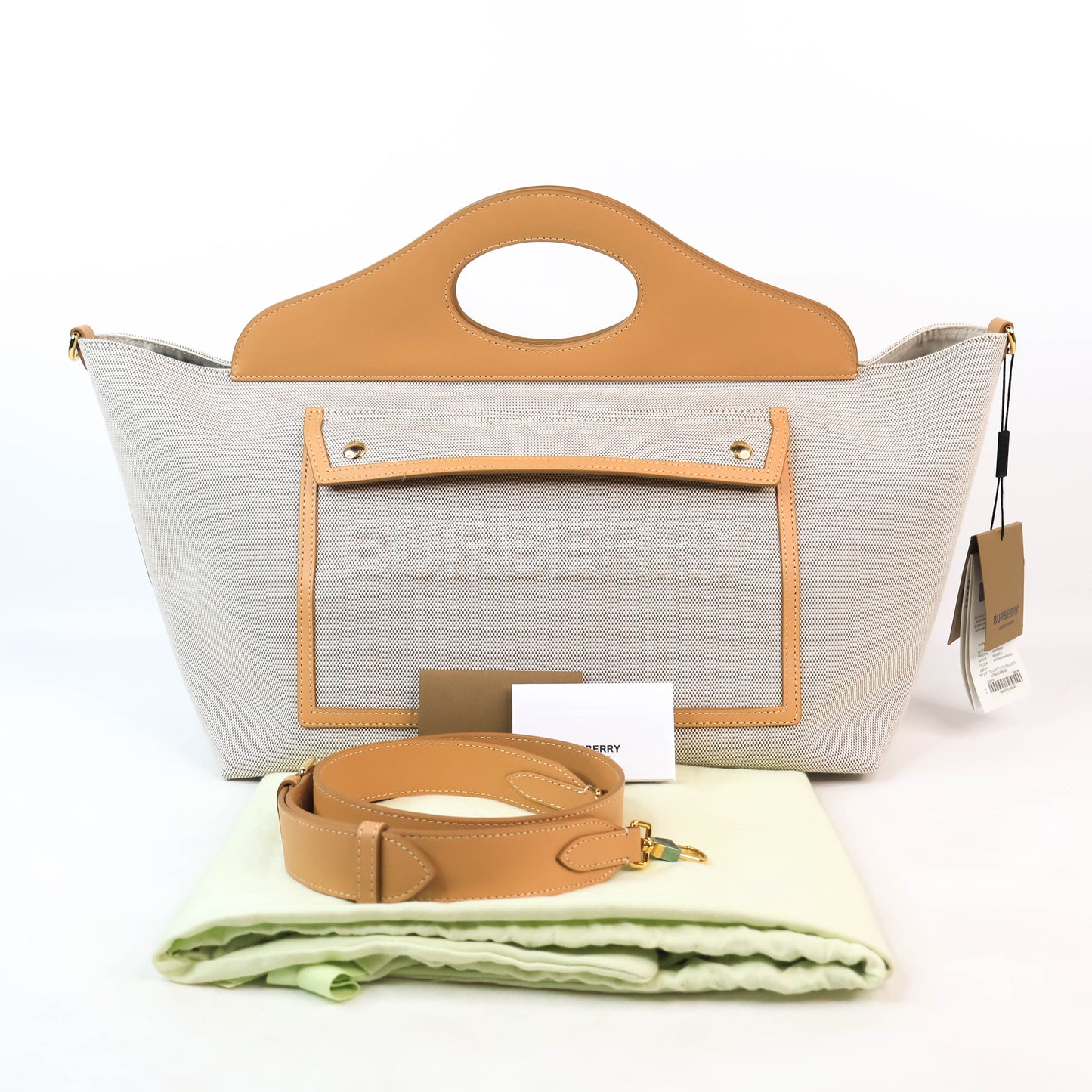 Burberry Soft Pocket Medium Tote Bag Grey