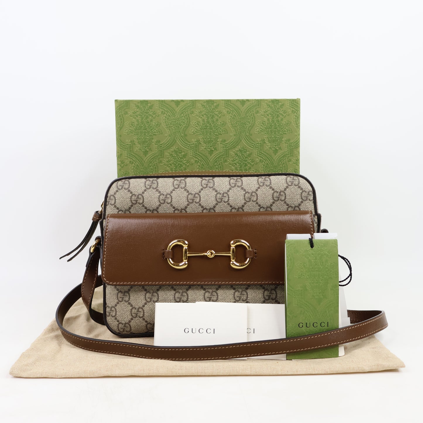 Gucci Horse Bit Camera Bag GG Canvas Brown