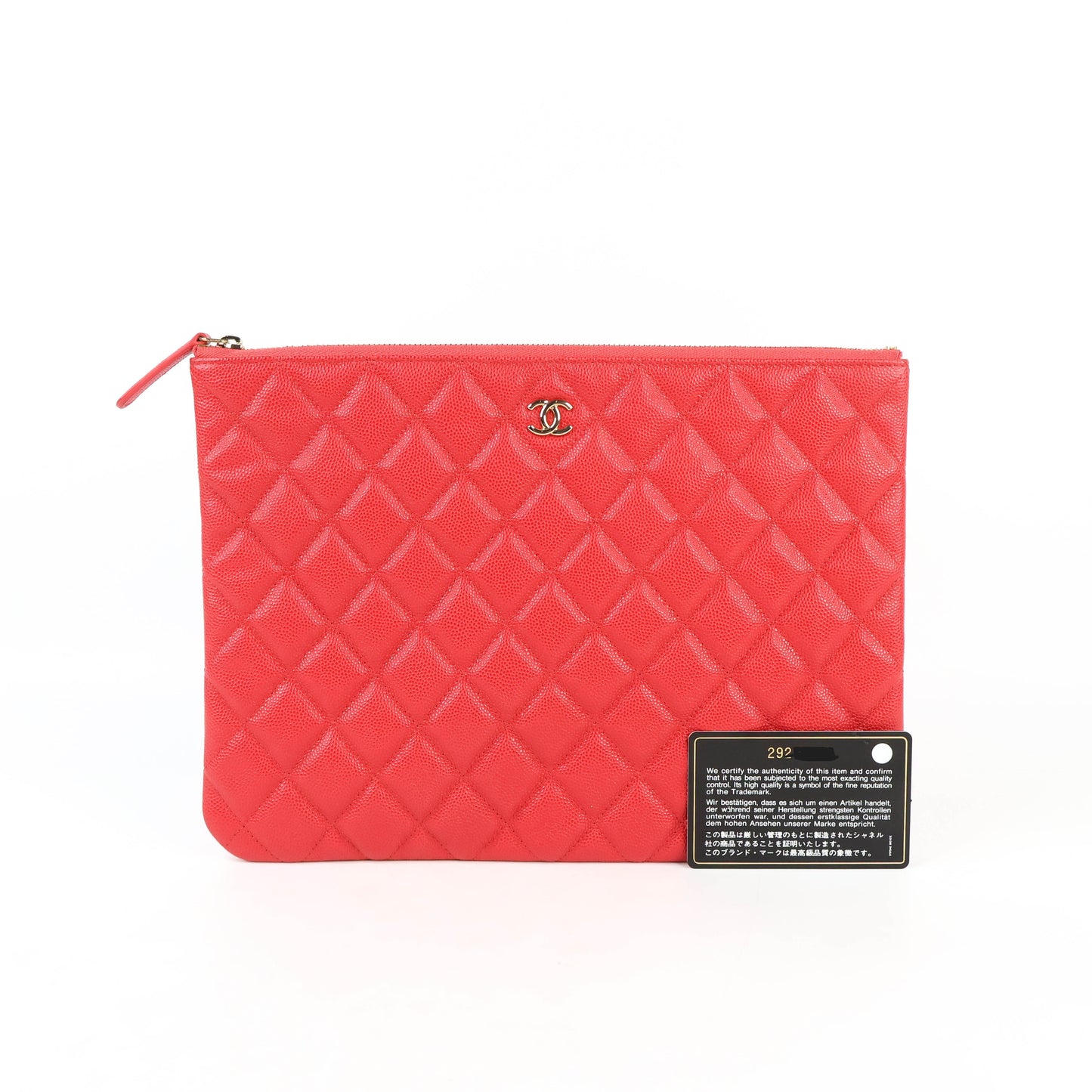 Chanel Classic Medium Clutch Red Lamb GHW