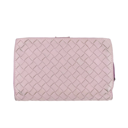 Bottega Veneta Bi Fold Wallet Two Tone Pink