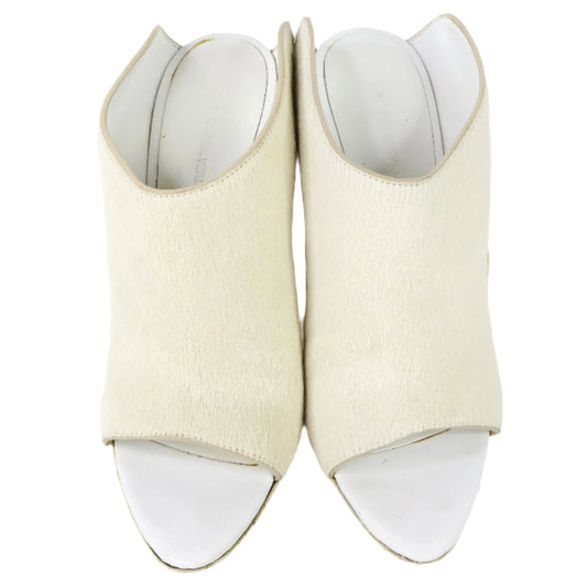 Alexander Wang Pony Hair Sandals Heels White 36