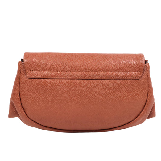 Chanel Half Moon Wallet on Chain Orange Brick Caviar