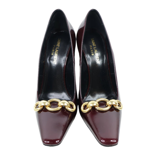 Saint Laurent Pumps Burgundy Patent 36