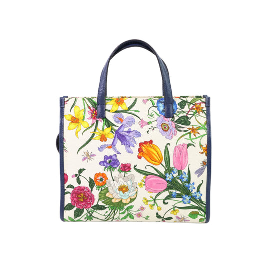 Gucci Floral Tote Canvas White/Navy