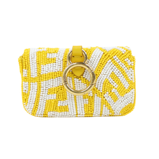 Fendi Nano Baguette Charm Yellow/White