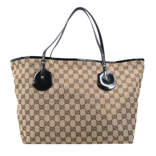 Gucci Tote Bag Canvas Patent Black
