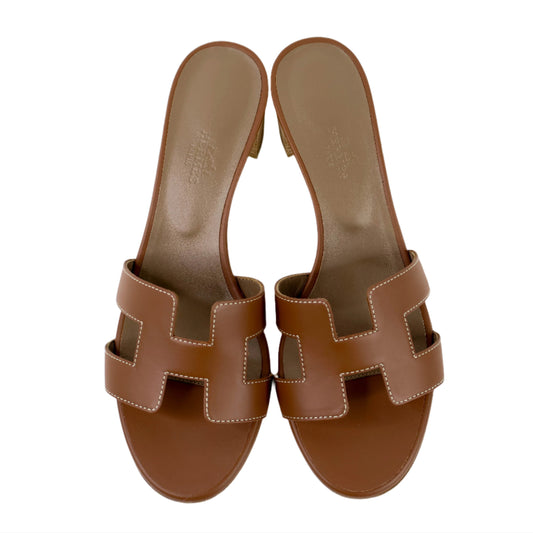 Hermes Oasis Sandals Gold 38.5