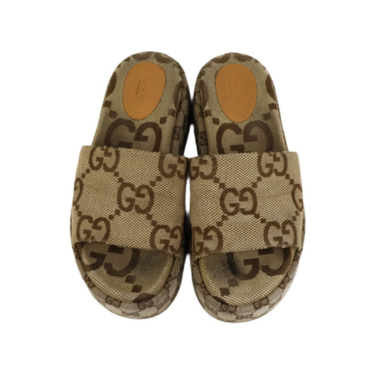Gucci Wedge Sandals GG Canvas 38.5