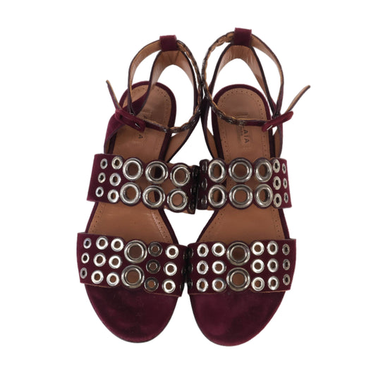 Alaia Sandals Ankle Strap Purple Suede 39