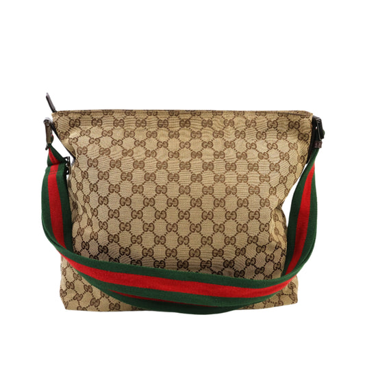 Gucci Messenger Bag Canvas Brown Green/Red