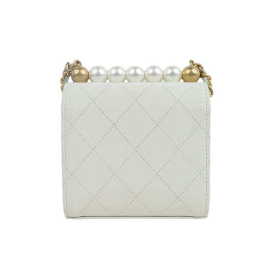 Chanel Mini Flap Bag White Pearls