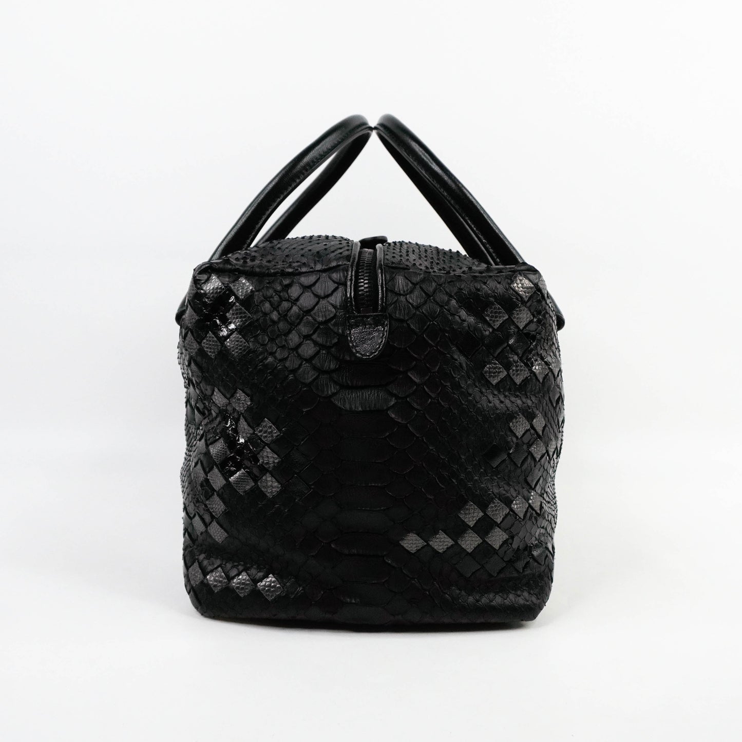 Bottega Handbag Python Black