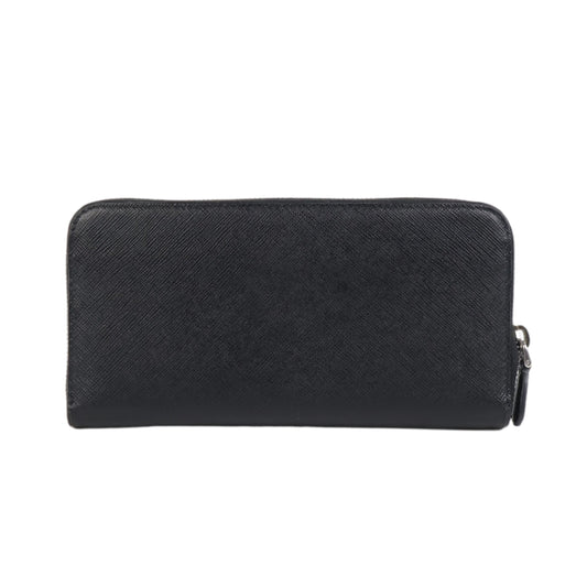 Prada Zippy Long Wallet Saffiano Black