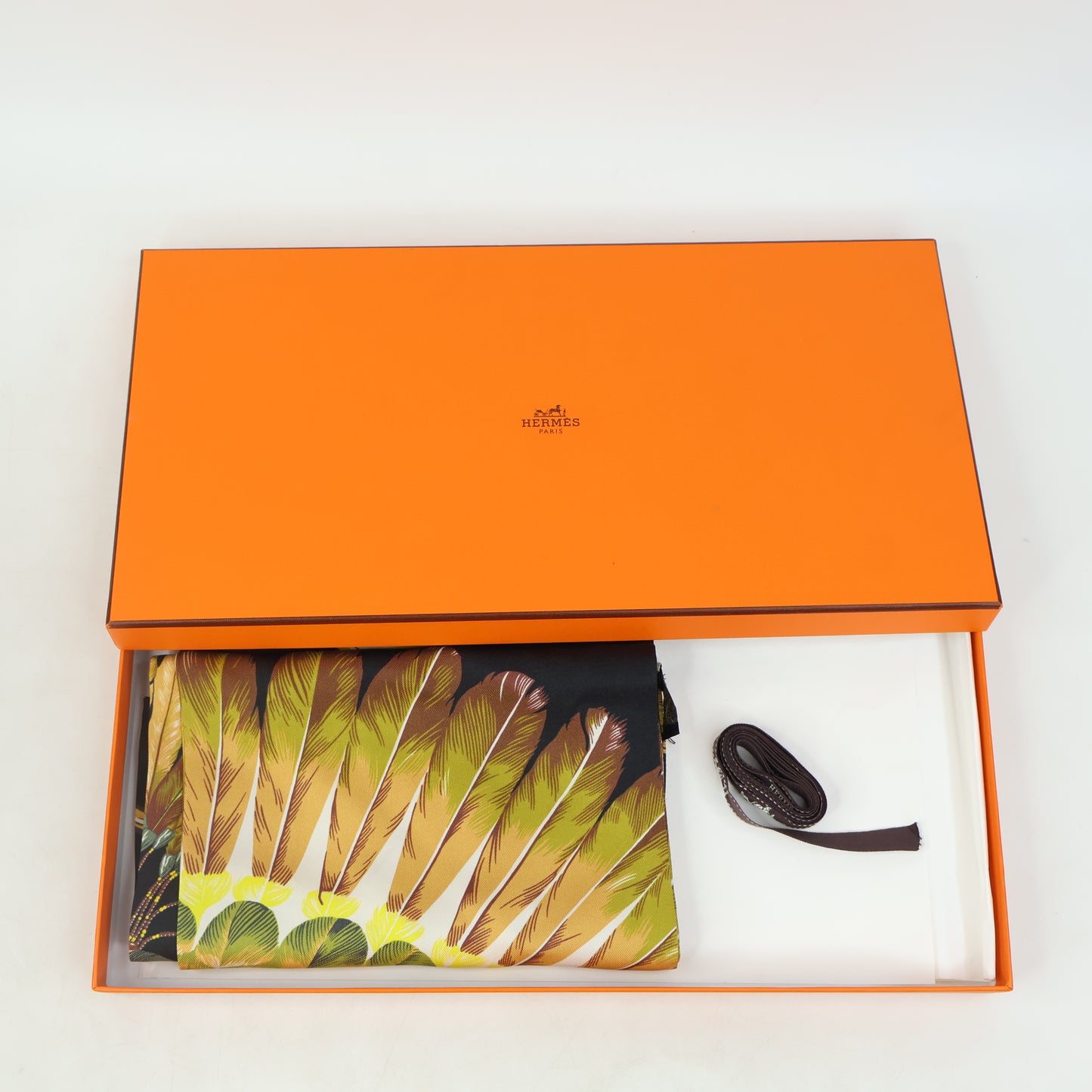 Hermes Silk Maxi Twilly 20x220 Scare Black