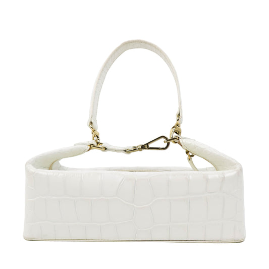 Rejina Pyo Olvia Shoulder Bag White Croc Embossed