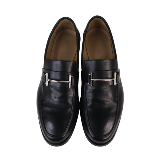 Hermes Loafers Leather Black 42.5