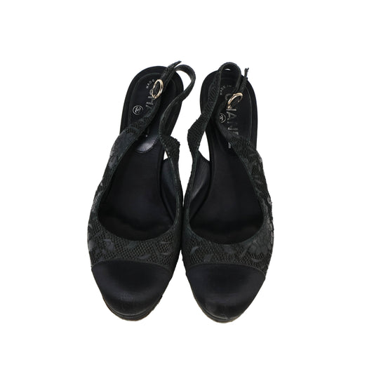 Chanel Sling Back Pumps Black size 38