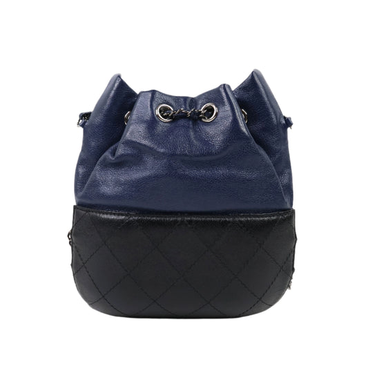 Chanel Gabrielle Bucket Bag Black Navy