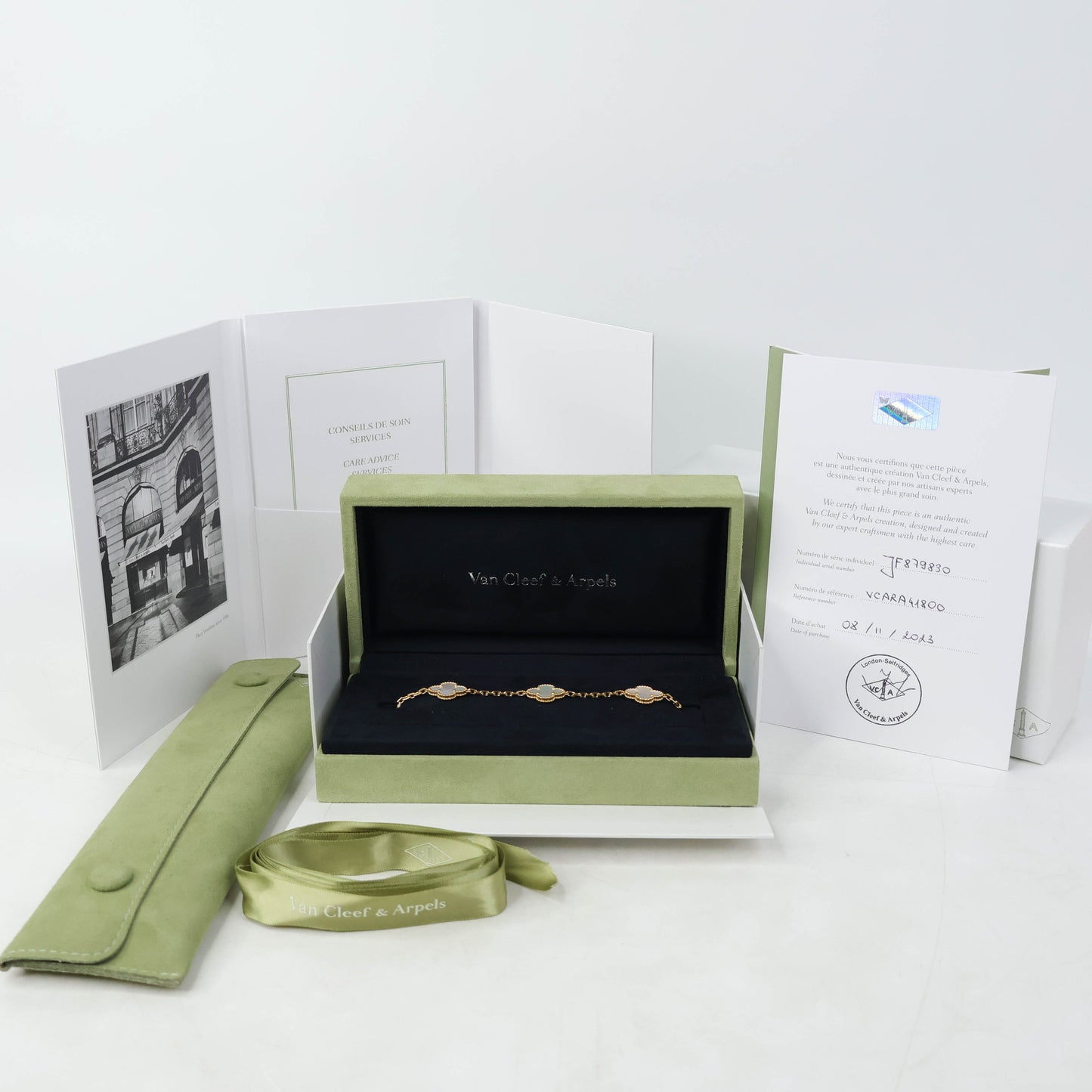 Van Cleef & Arpels Vintage Alhambre Bracelet 5 Motif Mother Of Pearl