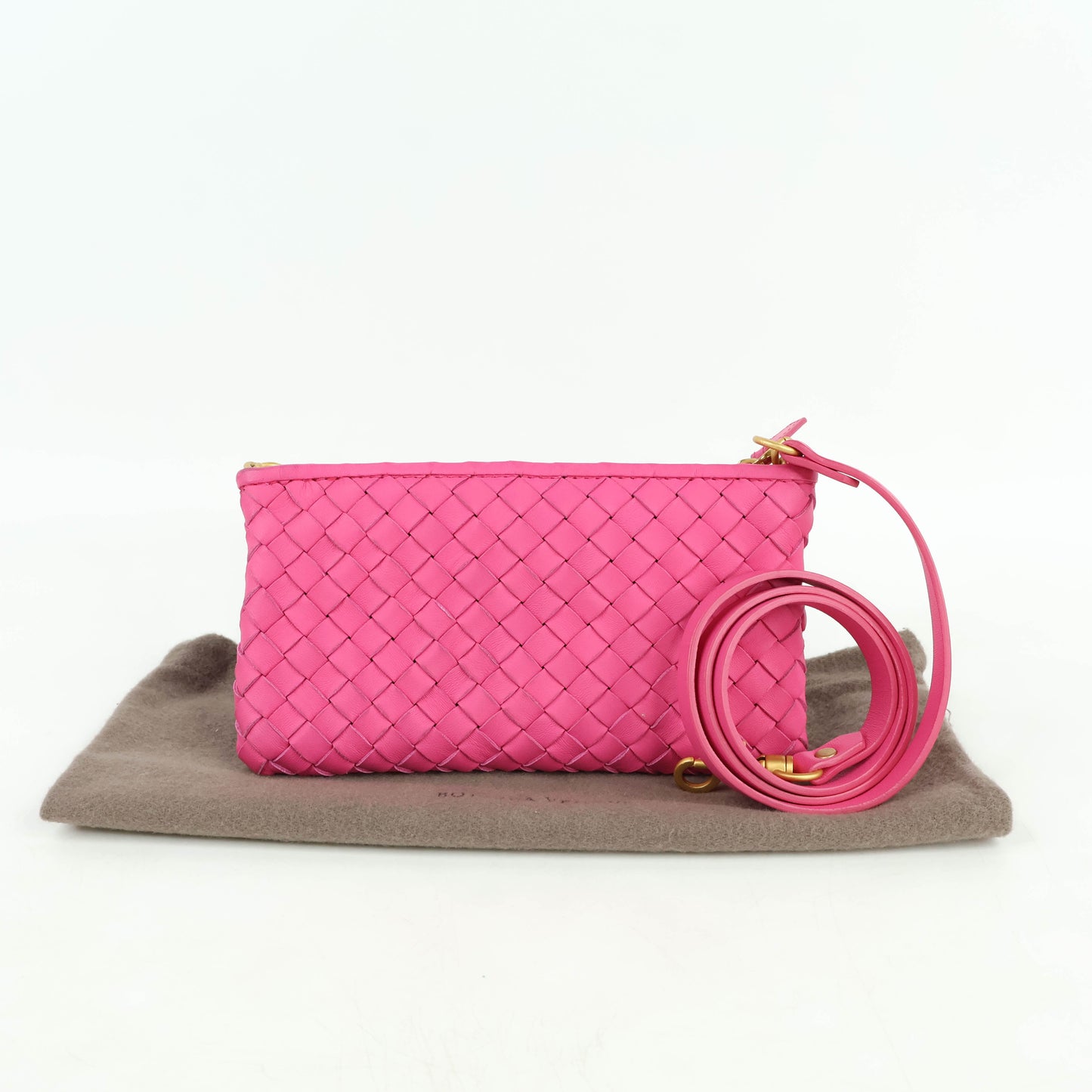 Bottega Veneta Pochette Nappa Pink Crossbody Bag