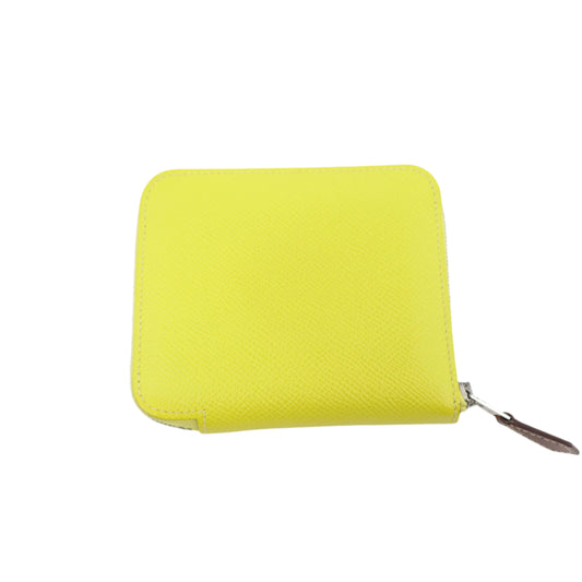 Hermes Azap Silk in Compact Wallet Lime Epsom
