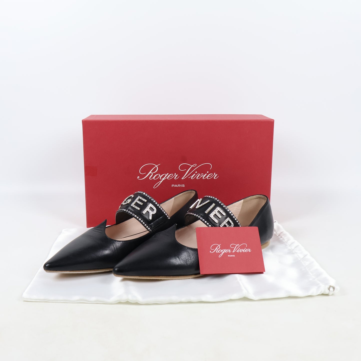 Roger Vivier Flats Black Crystal 38
