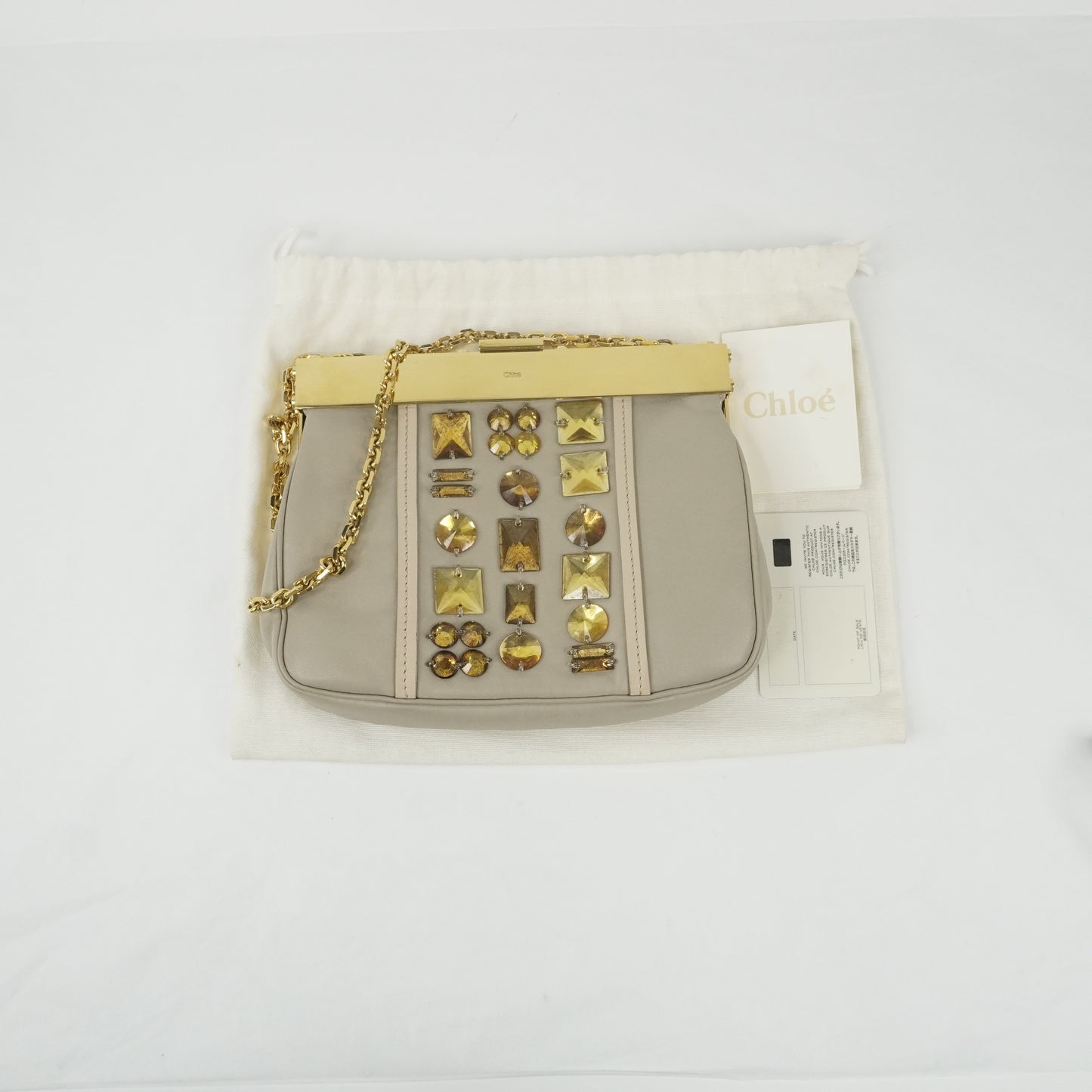 Chloe Clutch with Chain Grey