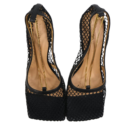 Bottega Pumps Mesh Black Gold Chain 38