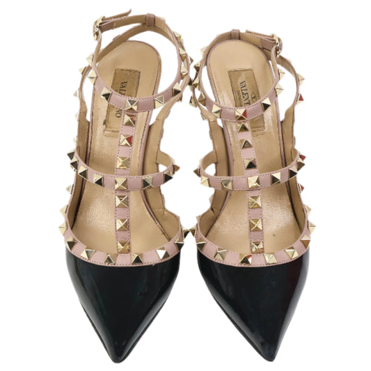 Valentino Heels Black Patent Rockstud 38